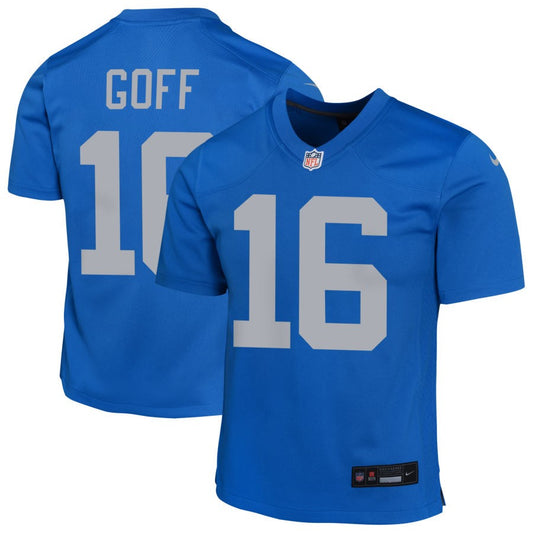 Jared Goff Youth Nike Blue Detroit Lions Alternate Custom Game Jersey