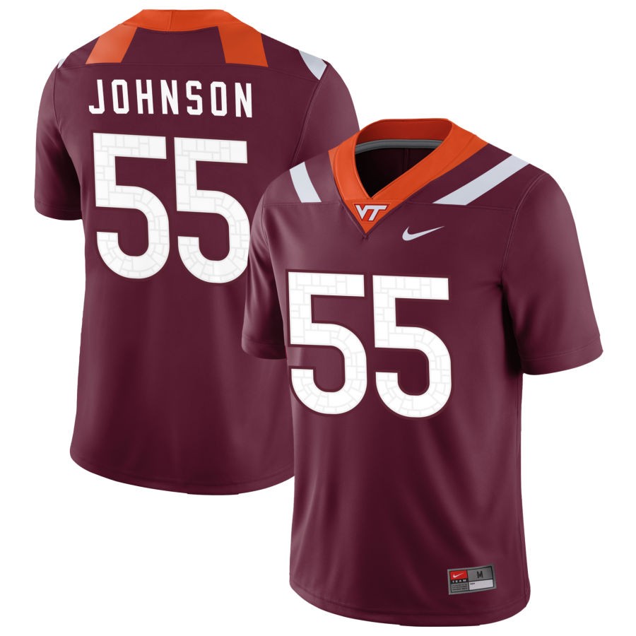 Gerard Johnson Men's Nike Maroon Virginia Tech Hokies Pick-A-Player NIL Replica Football Jersey