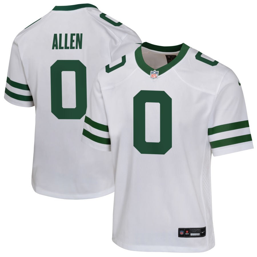 Braelon Allen Youth Nike  Legacy White New York Jets Custom Game Jersey