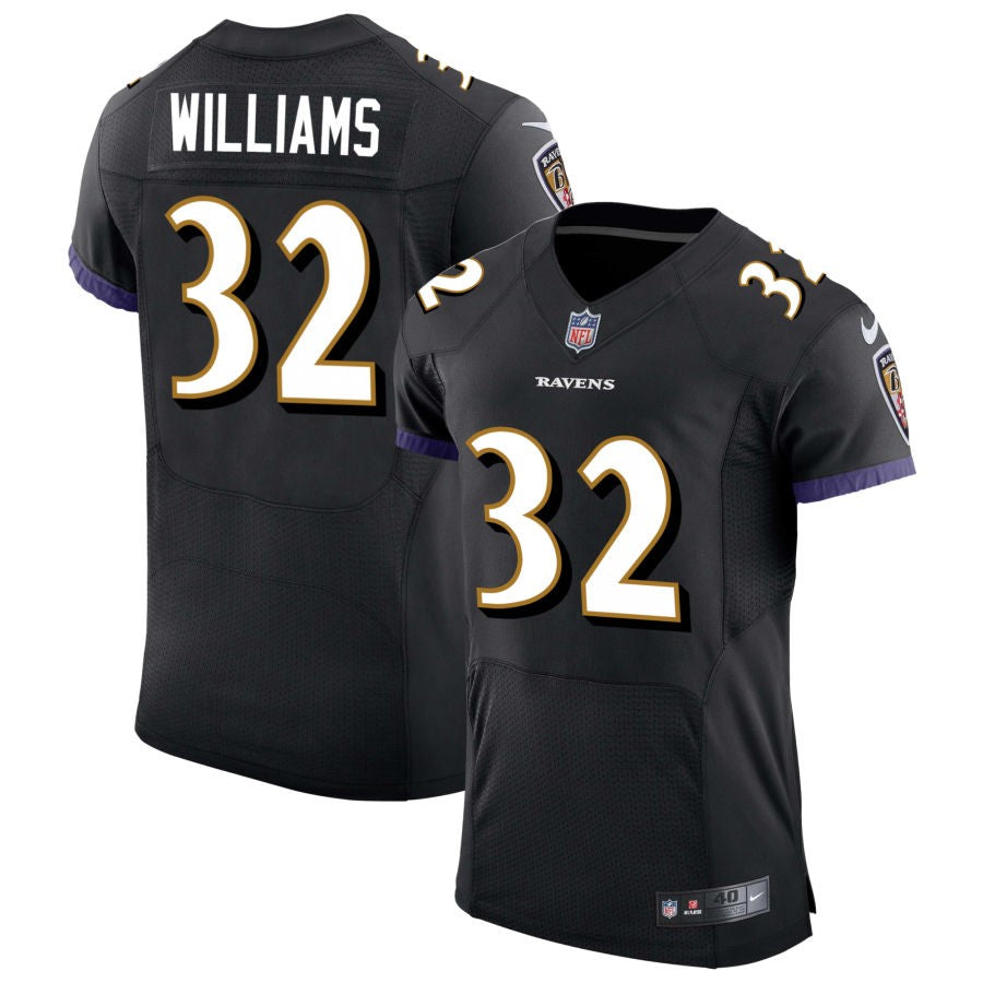 Marcus Williams Men's Nike Black Baltimore Ravens Speed Machine Elite Custom Jersey