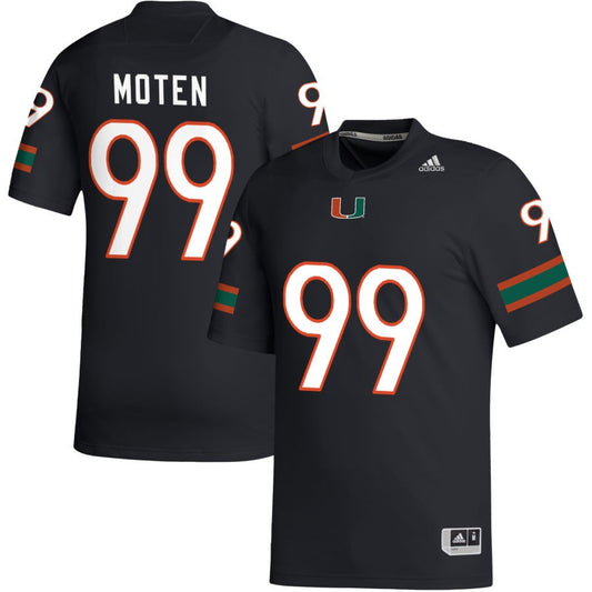 Ahmad Moten Men's adidas Black Miami Hurricanes Pick-A-Player NIL Replica Football Jersey