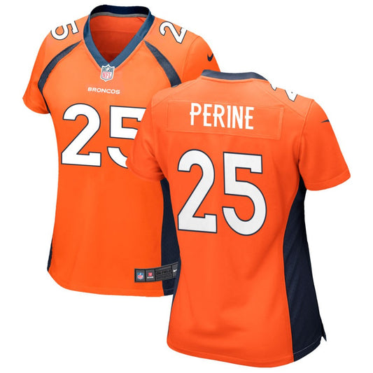 Samaje Perine Women's Nike Orange Denver Broncos Custom Game Jersey