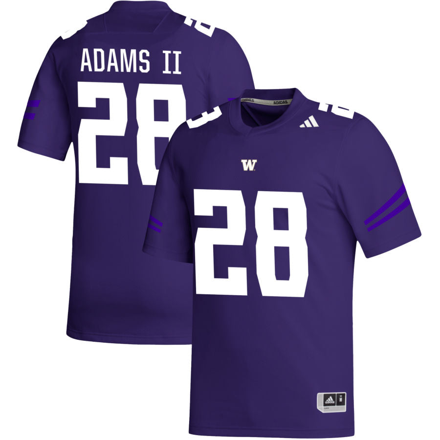 Sam Adams II Men's adidas  Purple Washington Huskies Pick-A-Player NIL Replica Football Jersey