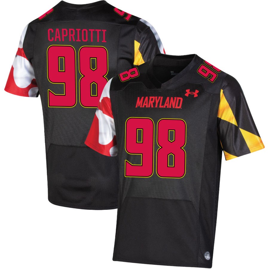 Ryan Capriotti Men's Under Armour Black Maryland Terrapins Pick-A-Player NIL Replica Football Jersey