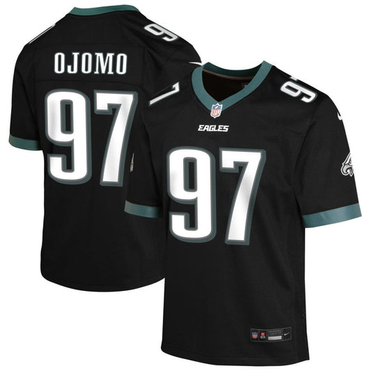 Moro Ojomo Youth Nike Black Philadelphia Eagles Alternate Custom Game Jersey