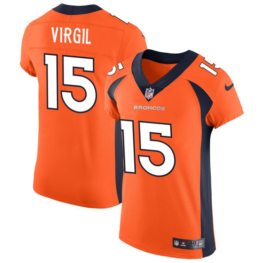 Jalen Virgil Men's Nike Orange Denver Broncos Vapor Untouchable Custom Elite Jersey