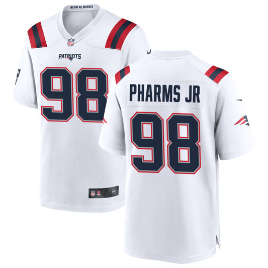 Jeremiah Pharms Jr Men's Nike White New England Patriots Custom Game Jersey