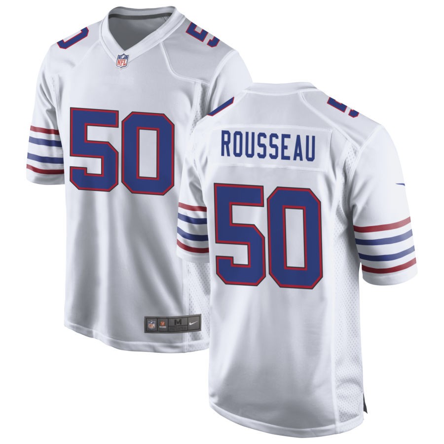 Greg Rousseau Men's Nike White Buffalo Bills Alternate Custom Game Jersey