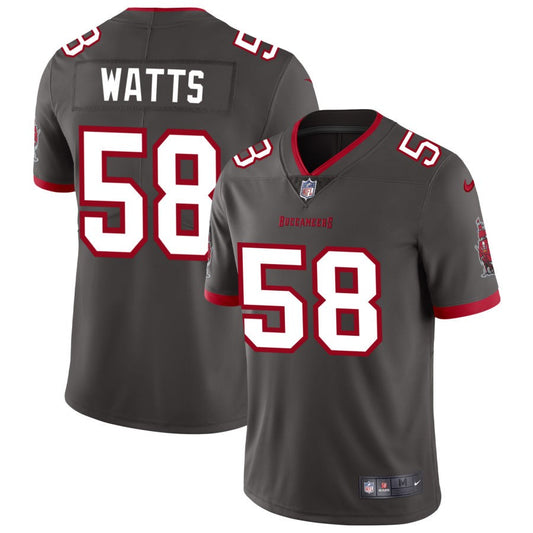 Markees Watts Men's Nike Pewter Tampa Bay Buccaneers Vapor Untouchable Elite Custom Alternate Jersey