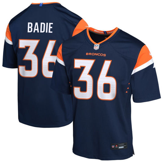 Tyler Badie Youth Nike  Navy Denver Broncos Alternate Custom Game Jersey