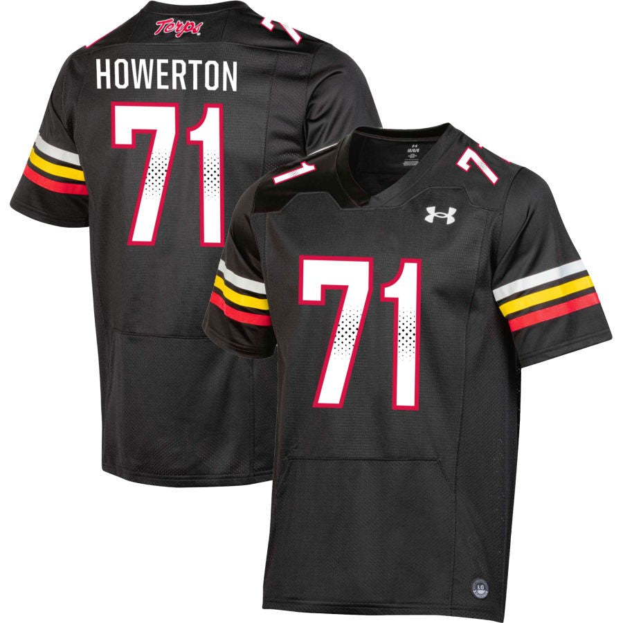 Ryan Howerton Men's Under Armour  Black Maryland Terrapins Pick-A-Player NIL Replica Football Jersey