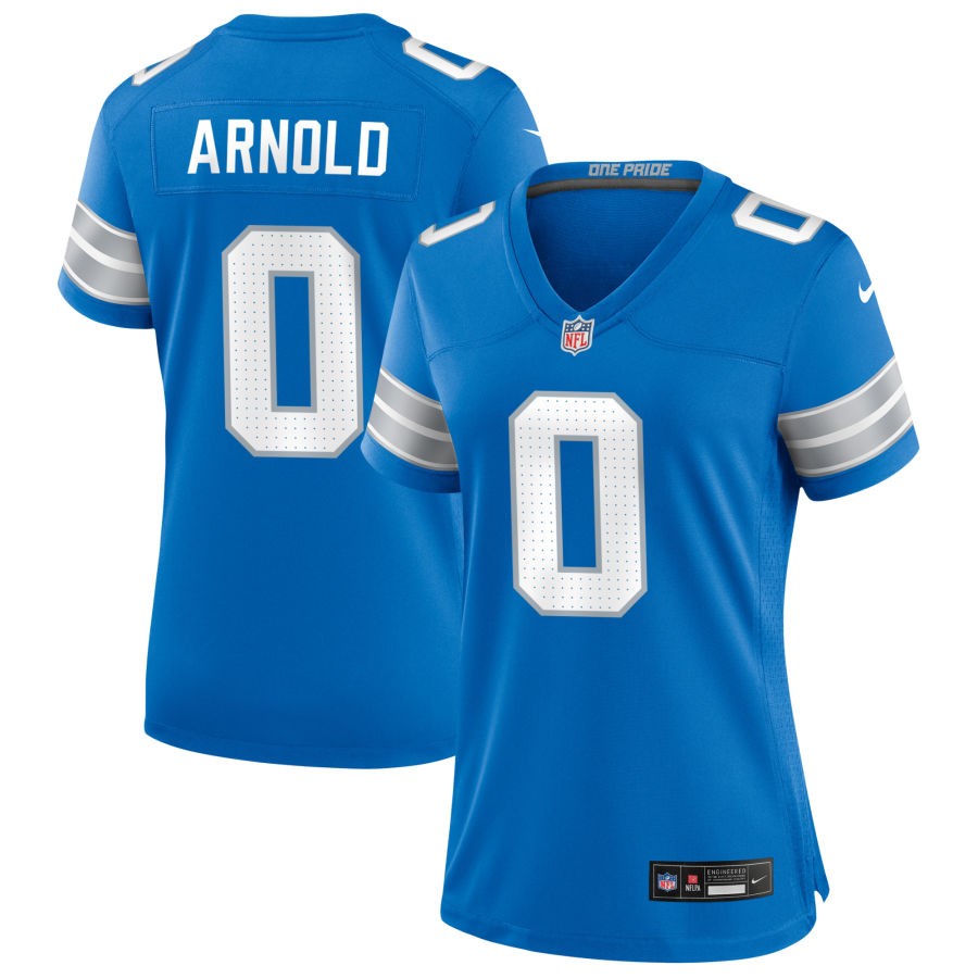 Terrion Arnold Women's Nike Blue Detroit Lions Custom Game Jersey