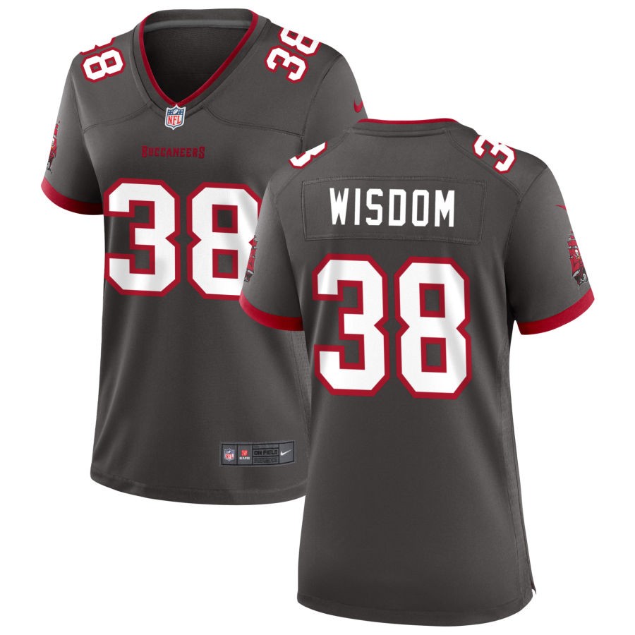 Rashad Wisdom Women's Nike Pewter Tampa Bay Buccaneers Alternate Custom Game Jersey