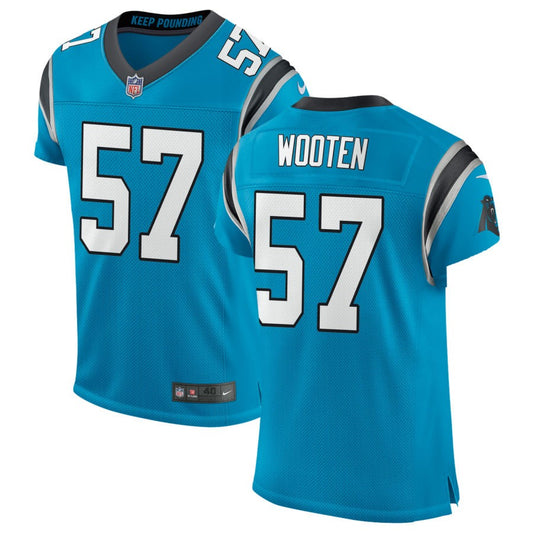 Chandler Wooten Men's Nike Blue Carolina Panthers Classic Elite Custom Jersey