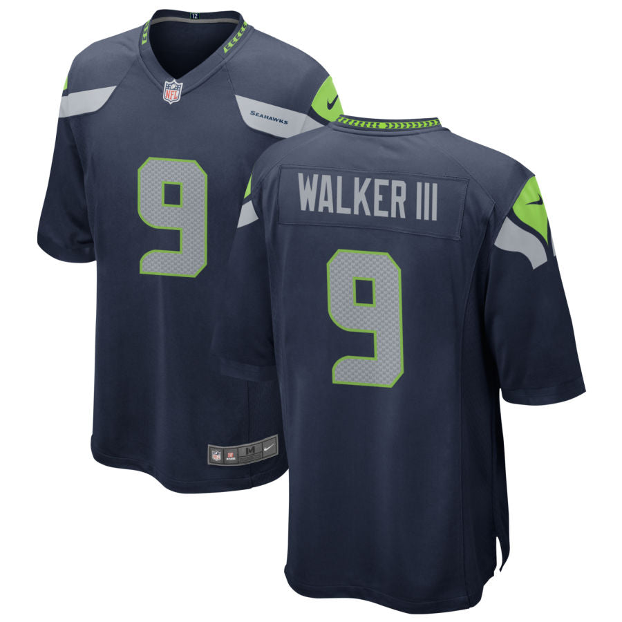 Kenneth Walker III Men's Nike College Navy Seattle Seahawks Custom Game Jersey