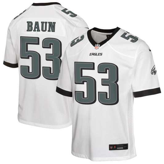 Zack Baun Youth Nike White Philadelphia Eagles Custom Game Jersey