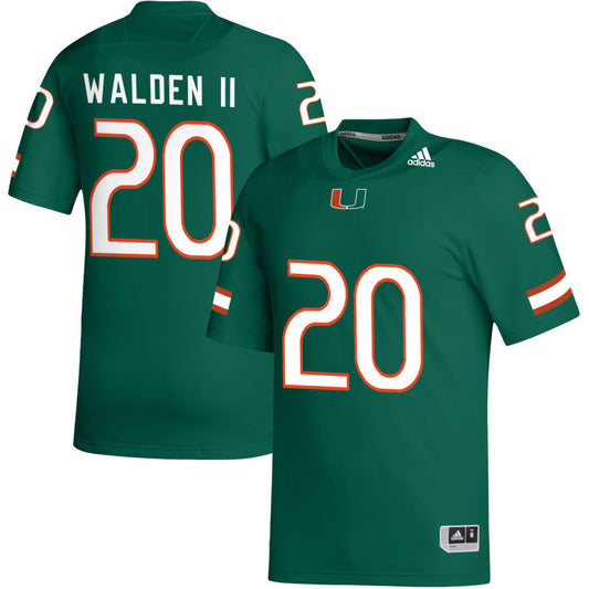 Terrell Walden II Men's adidas Green Miami Hurricanes Pick-A-Player NIL Replica Football Jersey