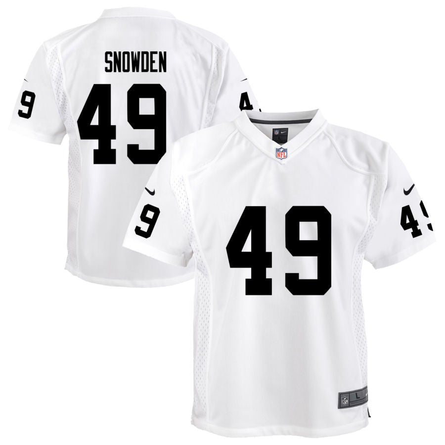 Charles Snowden Youth Nike White Las Vegas Raiders Team Custom Game Jersey