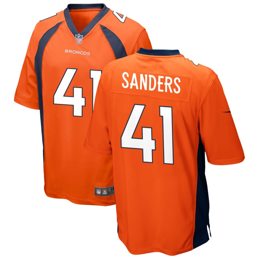 Drew Sanders Men's Nike Orange Denver Broncos Custom Game Jersey