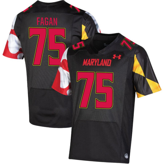 Conor Fagan Men's Under Armour Black Maryland Terrapins Pick-A-Player NIL Replica Football Jersey