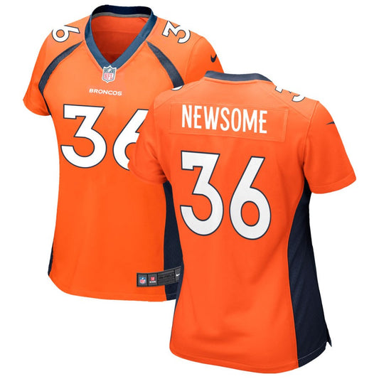 Quinton Newsome Women's Nike Orange Denver Broncos Custom Game Jersey