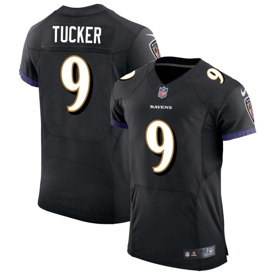 Justin Tucker Men's Nike Black Baltimore Ravens Speed Machine Elite Custom Jersey