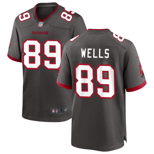 David Wells Men's Nike Pewter Tampa Bay Buccaneers Alternate Custom Game Jersey