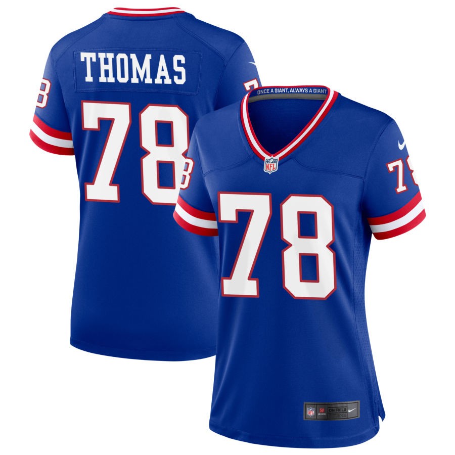 Andrew Thomas Women's Nike Royal New York Giants Classic Custom Game Jersey