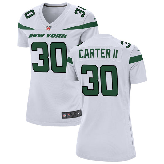 Michael Carter II Women's Nike White New York Jets Custom Game Jersey