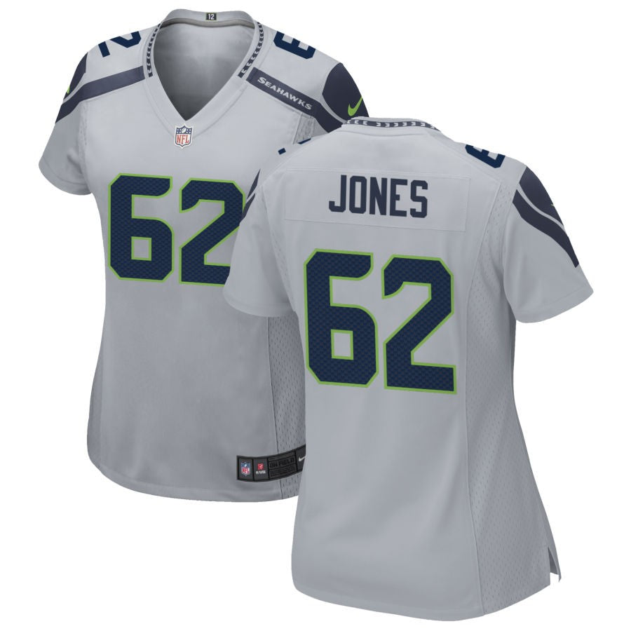 Buddha Jones Women's Nike Gray Seattle Seahawks Alternate Custom Game Jersey