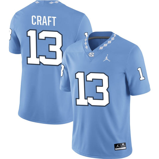 Tylee Craft Men's Jordan Brand Carolina Blue North Carolina Tar Heels Pick-A-Player NIL Replica Football Jersey