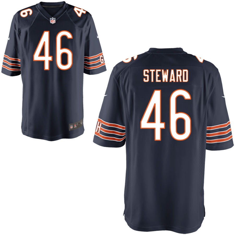 Reddy Steward Youth Nike Navy Chicago Bears Custom Game Jersey