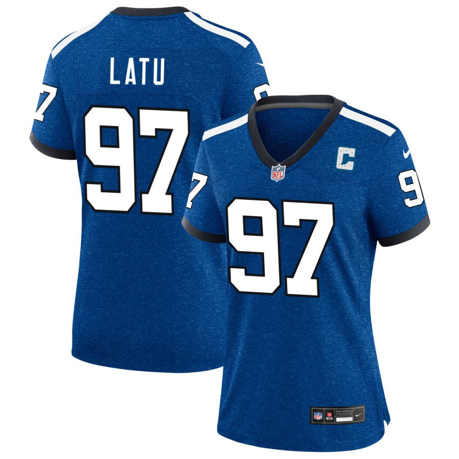 Laiatu Latu Women's Nike Royal Indianapolis Colts Indiana Nights Alternate Custom Game Jersey