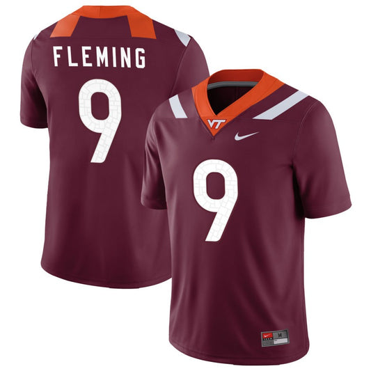 Cameren Fleming Men's Nike Maroon Virginia Tech Hokies Pick-A-Player NIL Replica Football Jersey