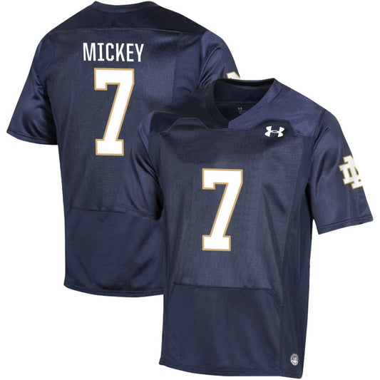 Jaden Mickey Men's Under Armour Navy Notre Dame Fighting Irish Pick-A-Player NIL Replica Football Jersey