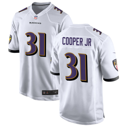 Bump Cooper Jr Men's Nike White Baltimore Ravens Custom Game Jersey