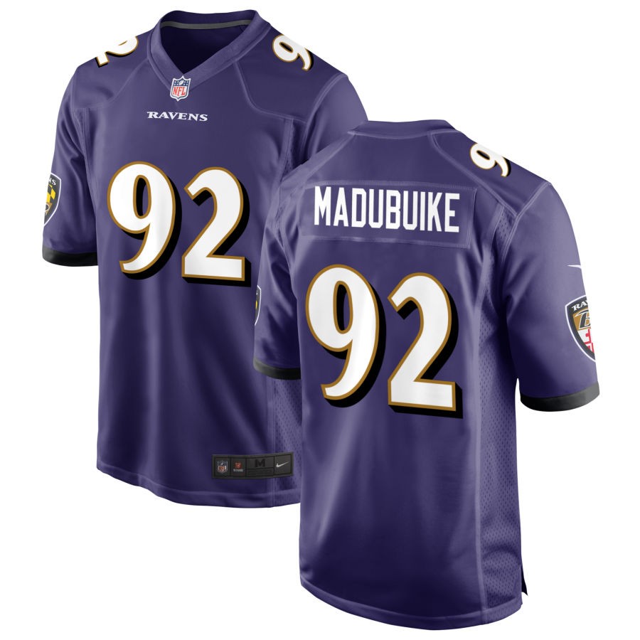 Justin Madubuike Men's Nike White Baltimore Ravens Custom Game Jersey