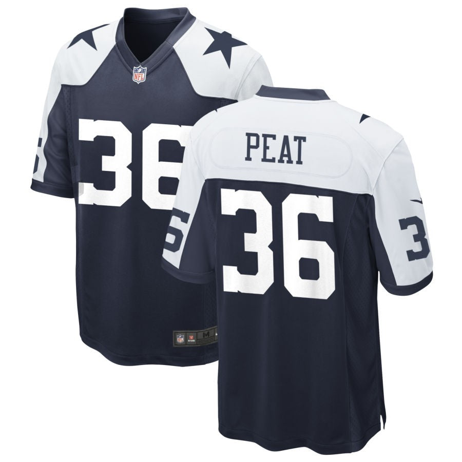 Nathaniel Peat Men's Nike Navy Dallas Cowboys Alternate Custom Game Jersey