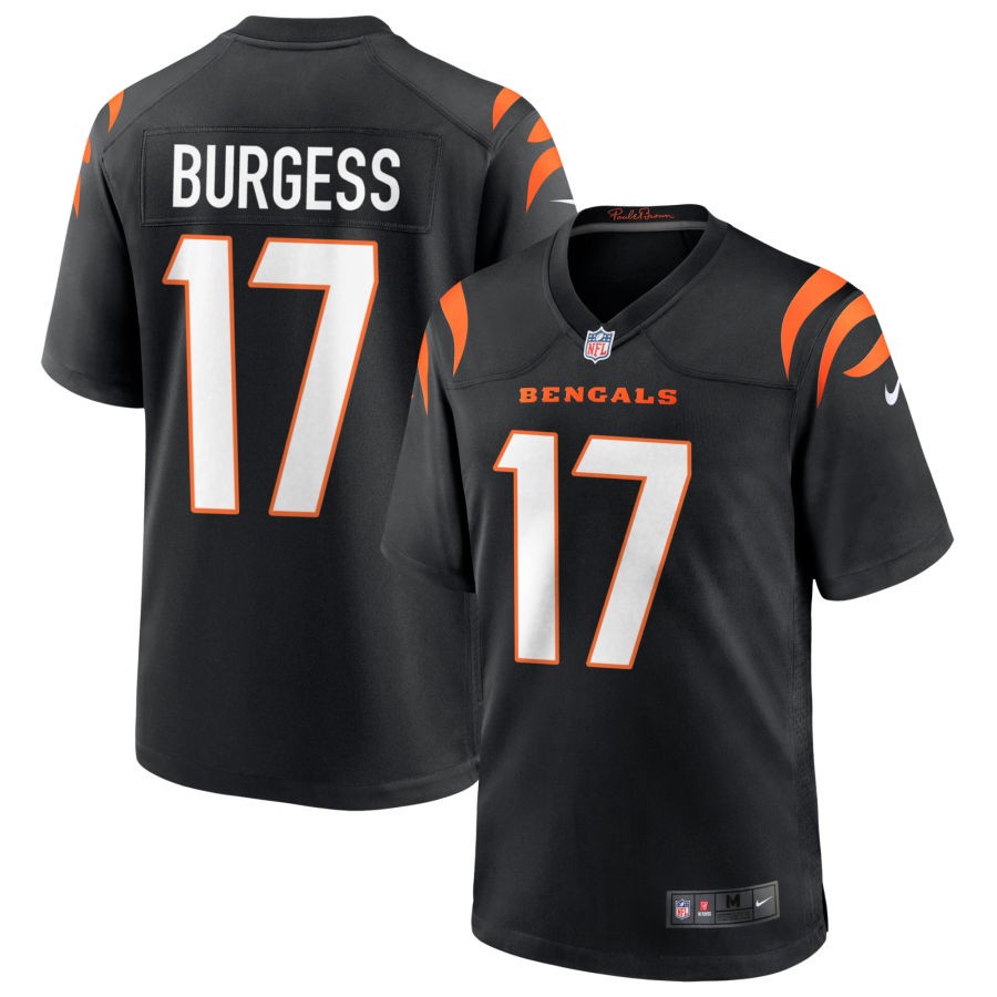 Cole Burgess Men's Nike Black Cincinnati Bengals Game Custom Jersey