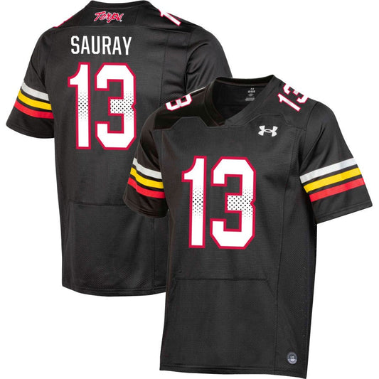 Jayden Sauray Men's Under Armour  Black Maryland Terrapins Pick-A-Player NIL Replica Football Jersey