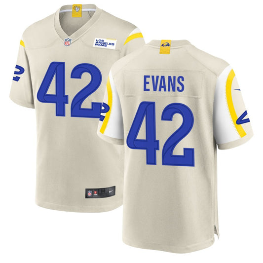 Ethan Evans Men's Nike Los Angeles Rams Bone Custom Game Jersey