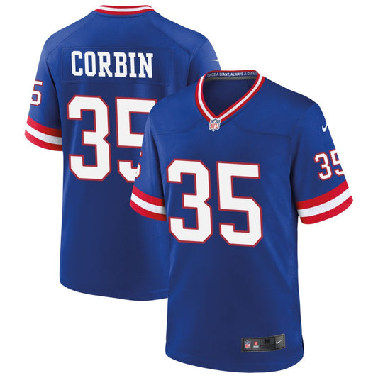 Jashaun Corbin Men's Nike Royal New York Giants Classic Custom Game Jersey