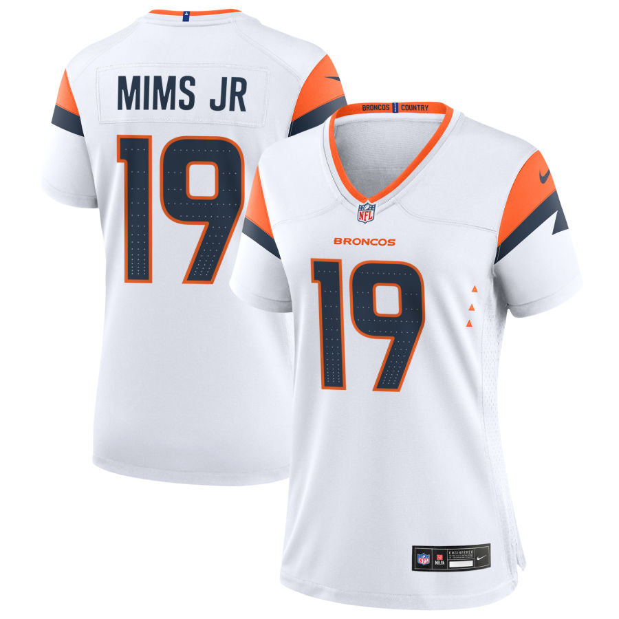 Marvin Mims Jr Women's Nike  White Denver Broncos Custom Game Jersey