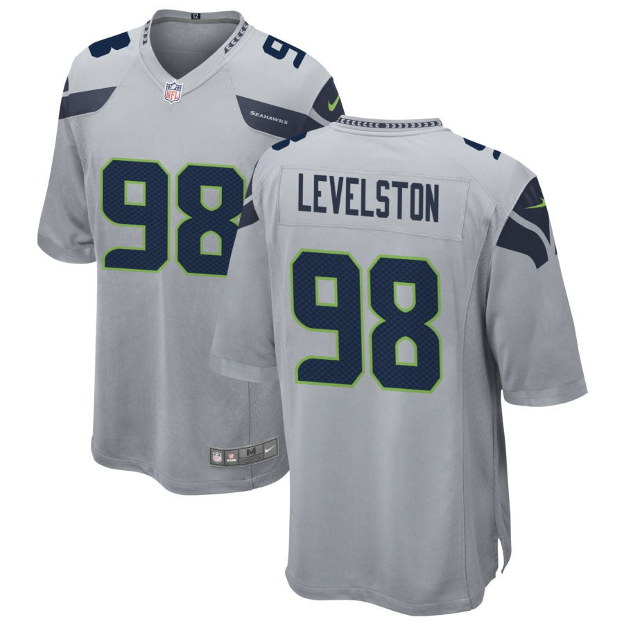 Devere Levelston Men's Nike Gray Seattle Seahawks Alternate Custom Game Jersey