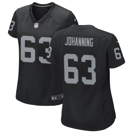 Jake Johanning Women's Nike Black Las Vegas Raiders Custom Game Jersey