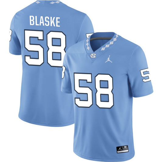 Austin Blaske Men's Jordan Brand Carolina Blue North Carolina Tar Heels Pick-A-Player NIL Replica Football Jersey