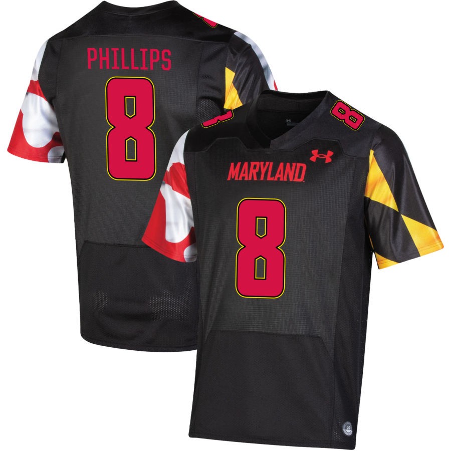 Jordan Phillips Men's Under Armour Black Maryland Terrapins Pick-A-Player NIL Replica Football Jersey