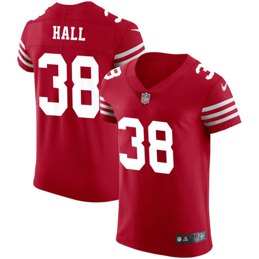 Kemon Hall Men's Nike Scarlet San Francisco 49ers Vapor Elite Custom Jersey