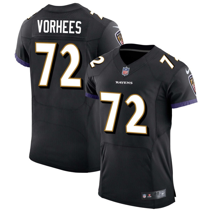 Andrew Vorhees Men's Nike Black Baltimore Ravens Speed Machine Elite Custom Jersey