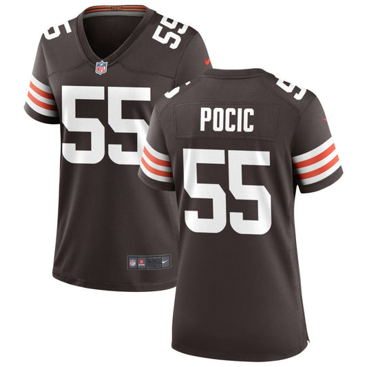 Ethan Pocic Women's Nike Cleveland Browns Brown Custom Game Jersey